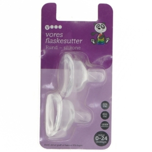 Runde flaskesutter i silikone fra Vores (str. Ø 5 cm)