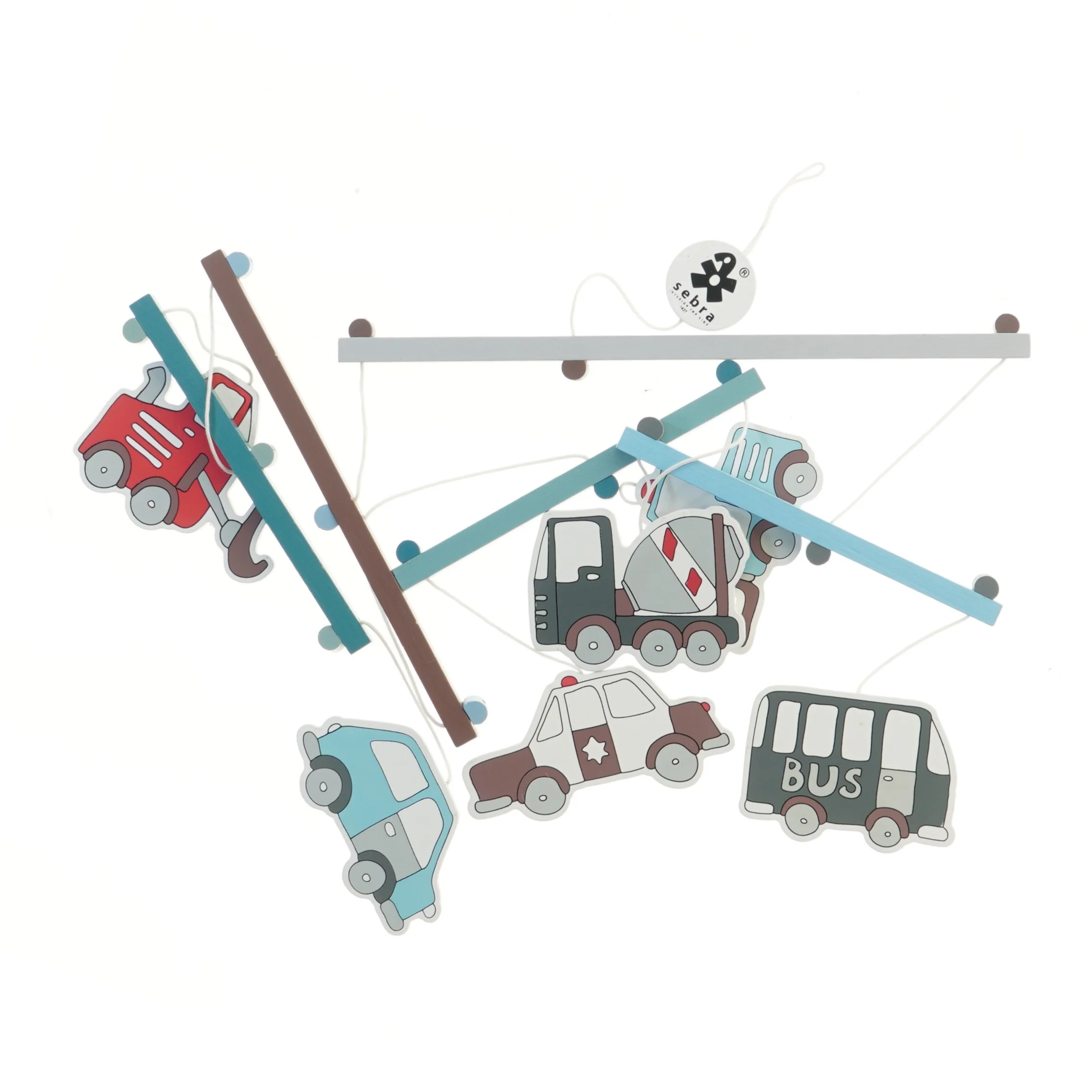 Hængeuro med biler og busser fra Zebra