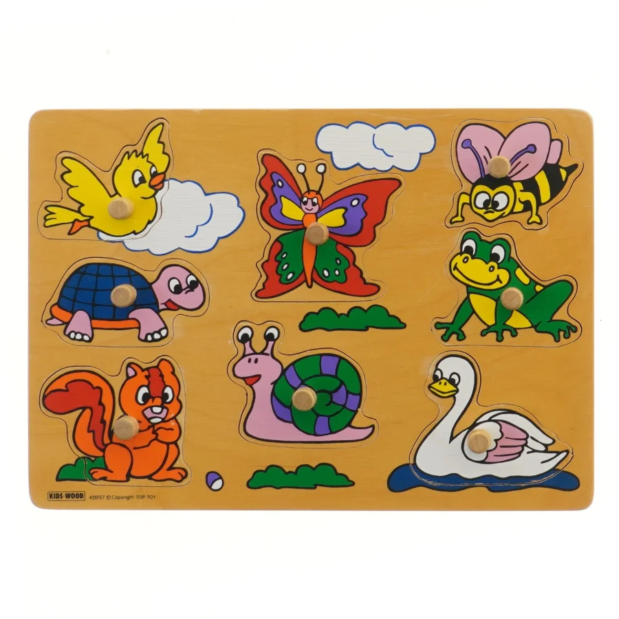 Træpuslespil med dyremotiver fra Kids Wood (str. 29,5x21 cm)