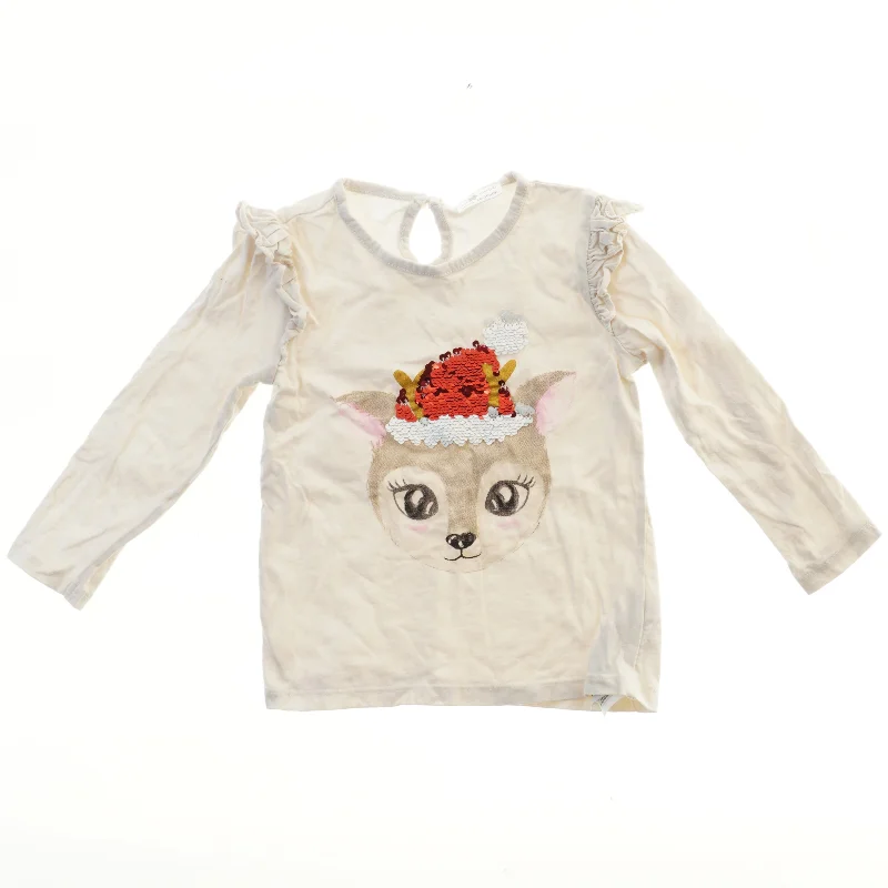 Langærmet julebluse med dyremotiv fra So Cute (str. 98)