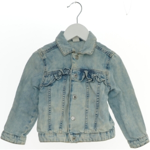 Denimjakke med flæsedetaljer fra H&M (str. 98)