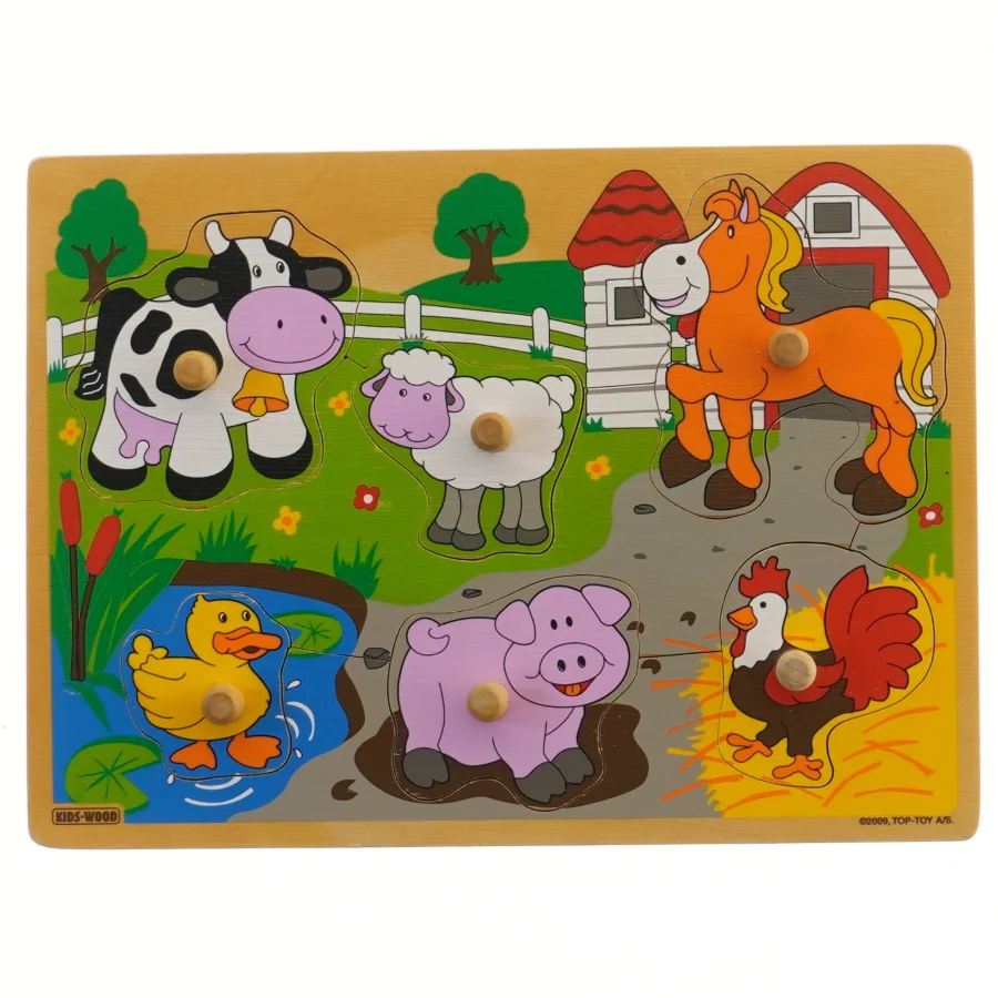 Træpuslespil med dyremotiver fra Kids Wood (str. 28,5x21 cm)