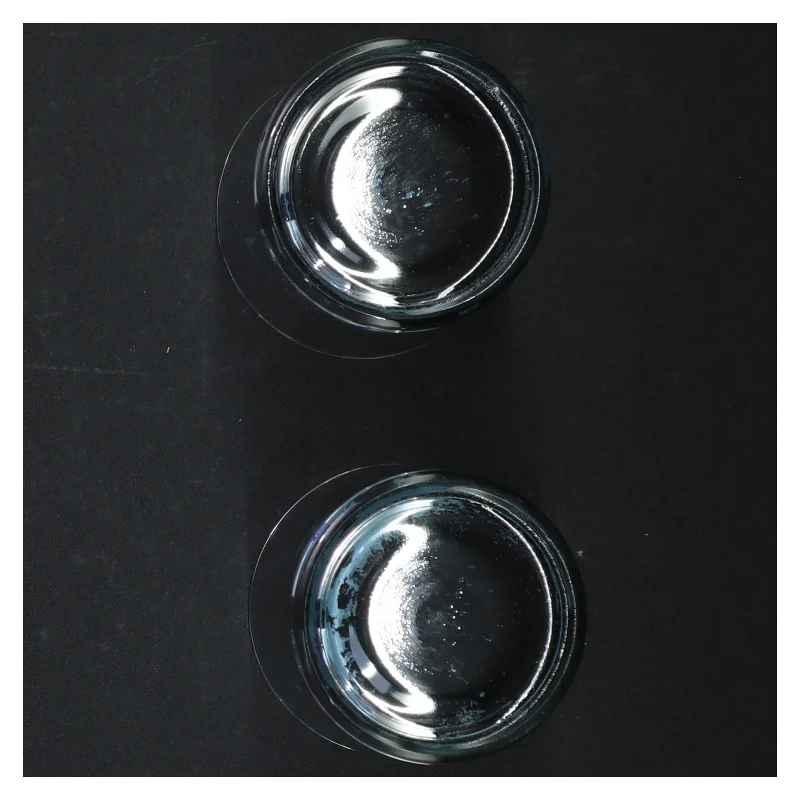 Graverede glaslysestager (str. H 8 cm)