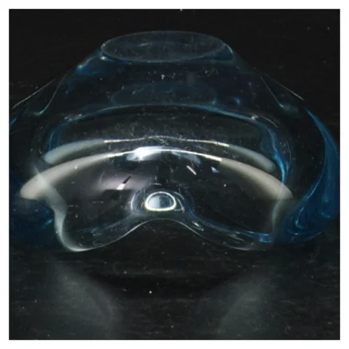 Blåt glasaskebæger (str. 12 x 10 cm)