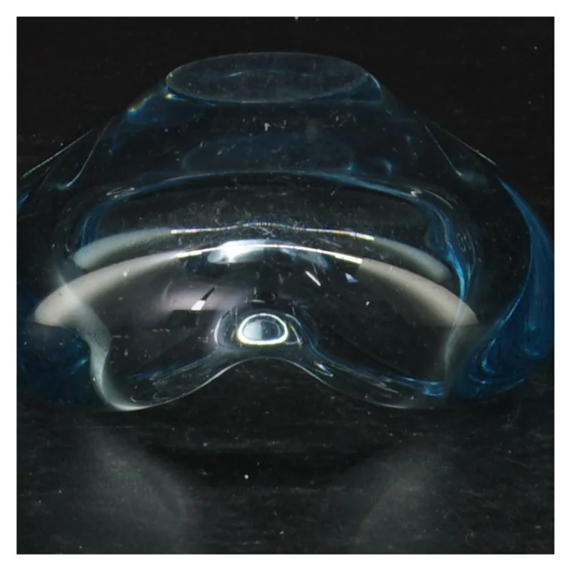 Blåt glasaskebæger (str. 12 x 10 cm)