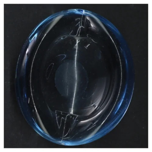 Blåt glasaskebæger (str. 12 x 10 cm)