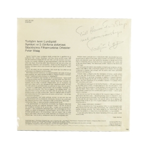 Torbjörn Iwan Lundquist symfoni nr. 3 vinylplade