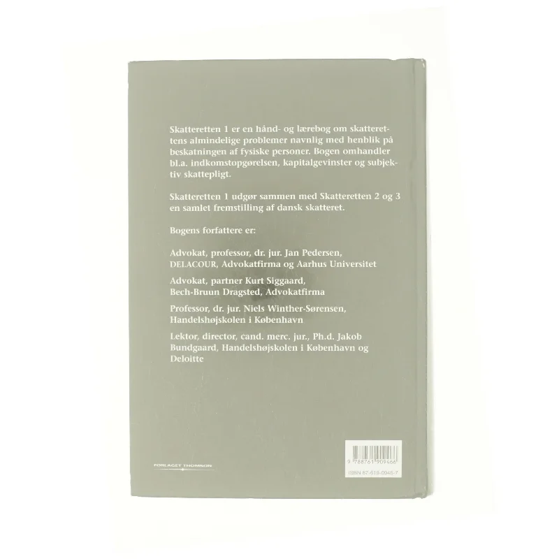 Skatteretten. Bind 1, Skattesystemet, indkomstopgørelsen, kapitalgevinster, subjektiv skattepligt, arbejdsmarkedsbidrag, familiebeskatning af Jens Olav Engholm Jacobsen (Bog)