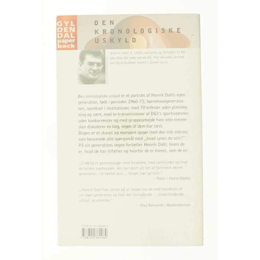 Den kronologiske uskyld af Henrik Dahl (Bog)