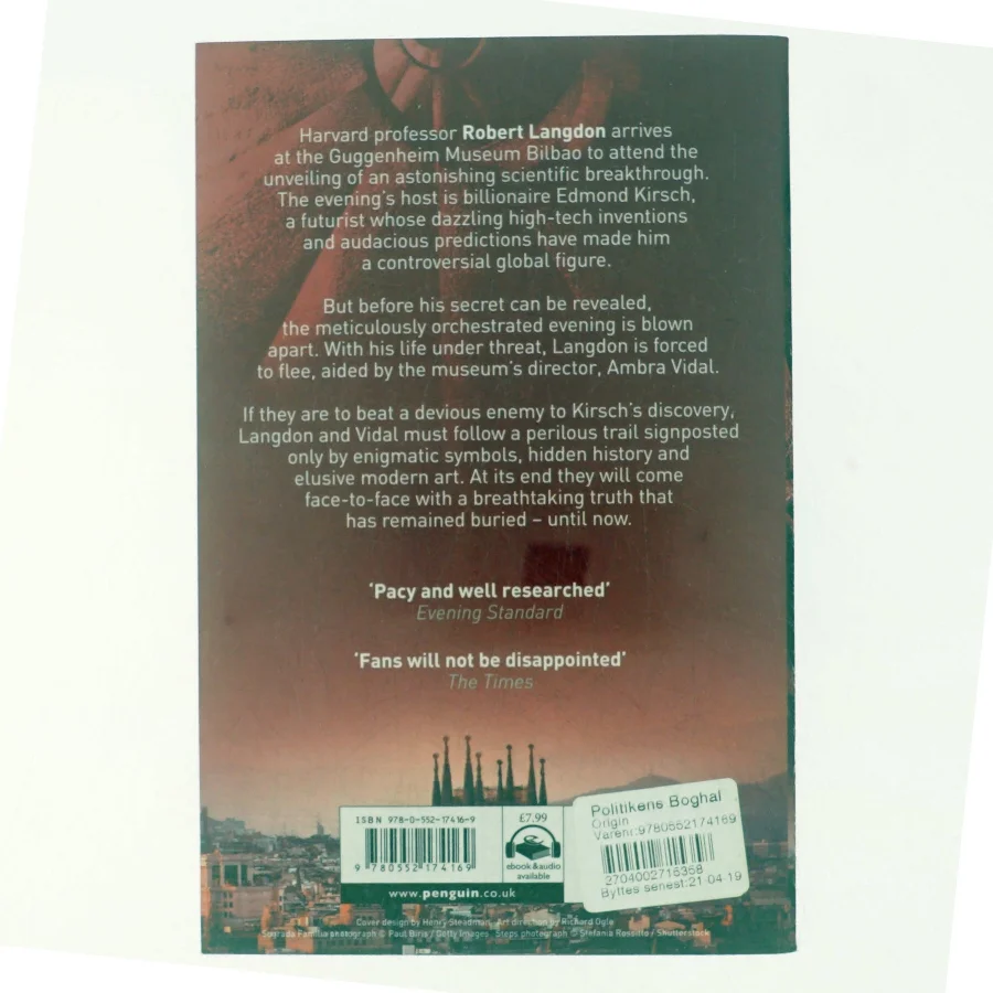 Origin af Dan Brown (1964-) (Bog)