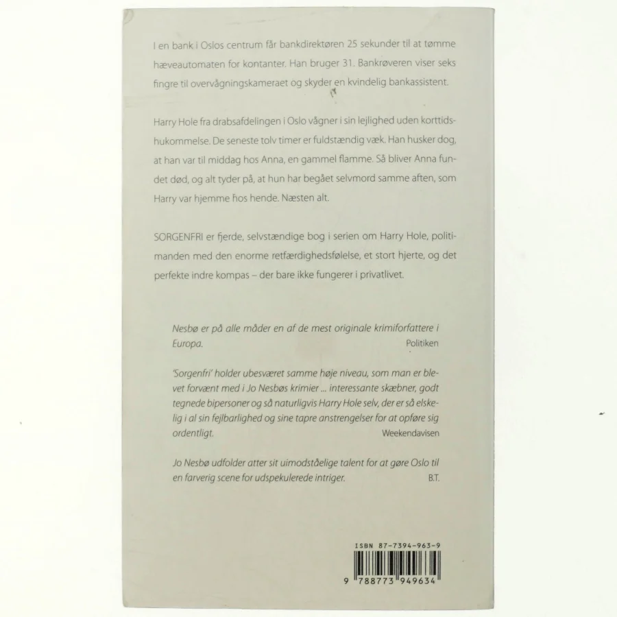 Sorgenfri af Jo Nesbø (Bog)