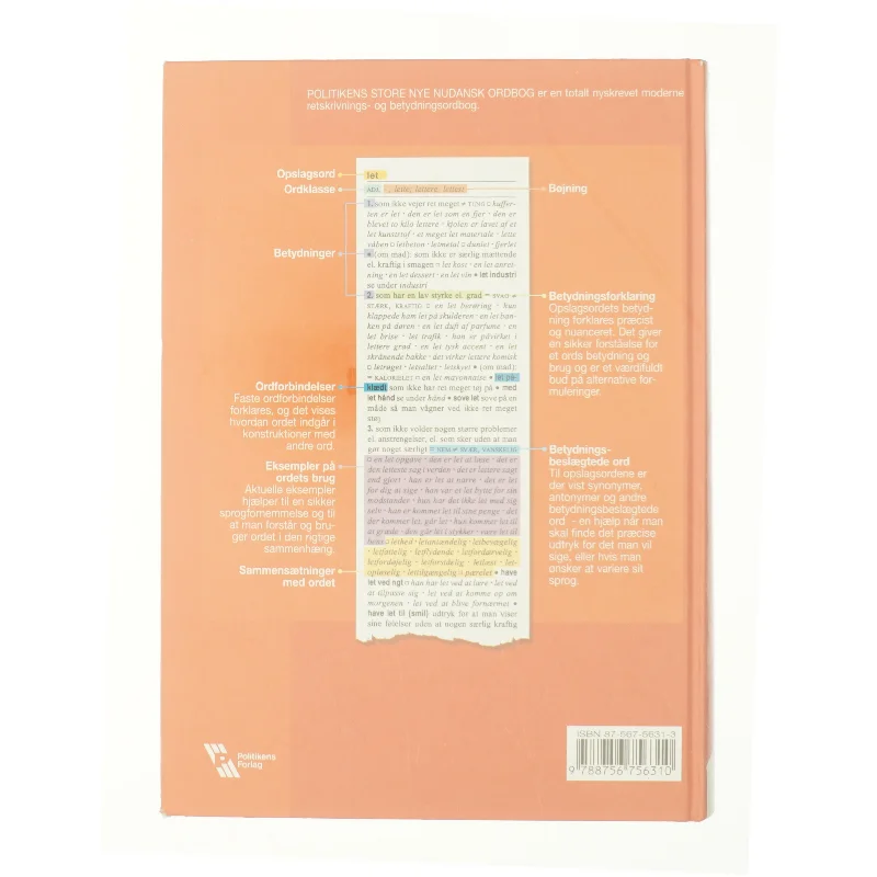 Politikens Store Nye Nudansk Ordbog (Danish Edition) (Bog)