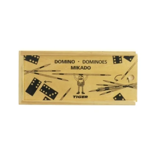 Domino + Mikado spil fra Tiger (str. 21 x 10 x 3 cm)