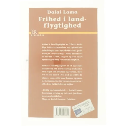 Frihed i landflygtighed af Dalai Lama (Bog)