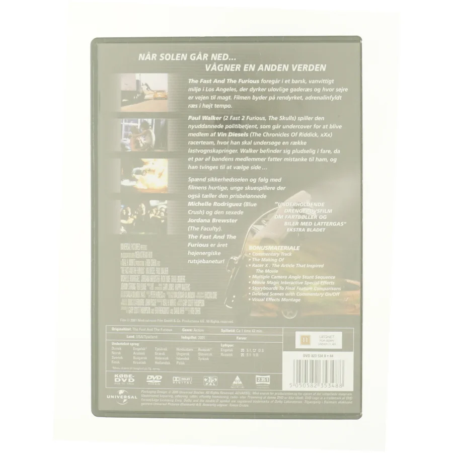 Fast and the Furious fra DVD