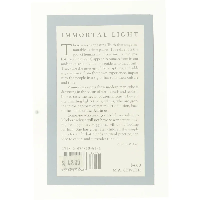 Immortal Light : Divine Mother Ammachi's Advice to Householder af Swami Amritaswarupananda (Bog)