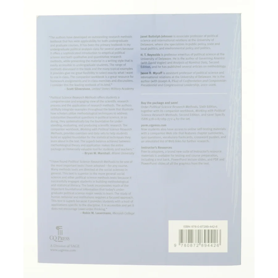 Political Science Research Methods af Janet Buttolph Johnson (Bog)