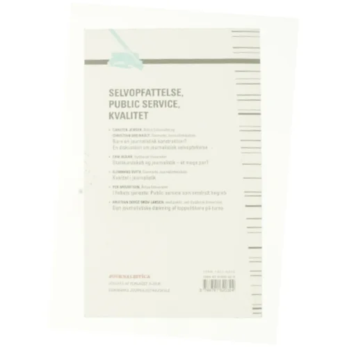 Selvopfattelse, public service, kvalitet af Journalistica (Bog)