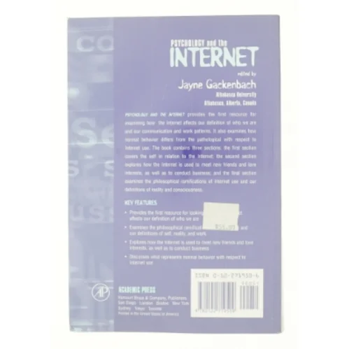 Psychology and the Internet: Intrapersonal, Interpersonal, and Transpersonal Implications (Bog)