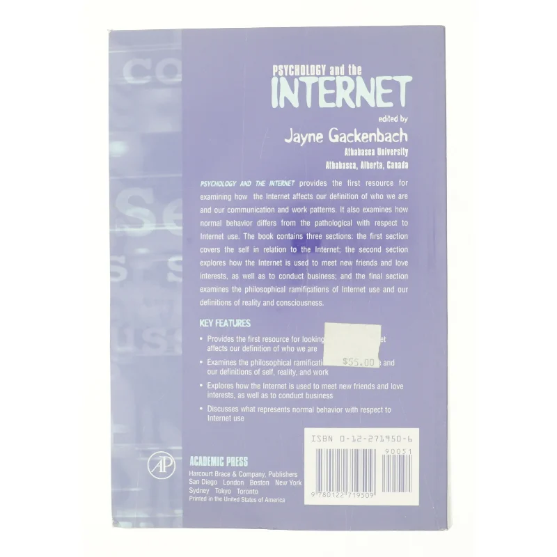 Psychology and the Internet: Intrapersonal, Interpersonal, and Transpersonal Implications (Bog)