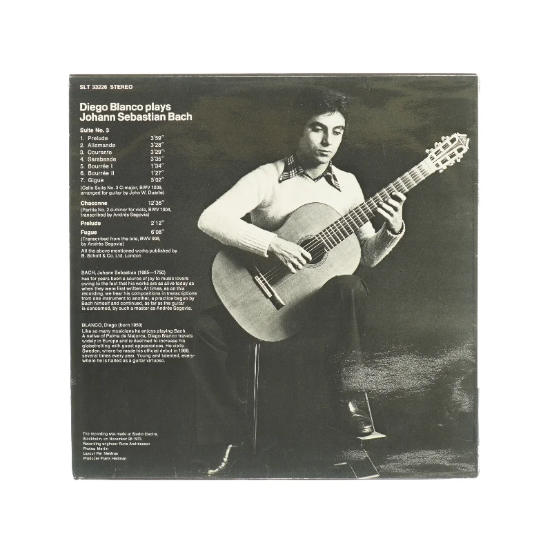 Diego Blanco plays Bach Vinylplade