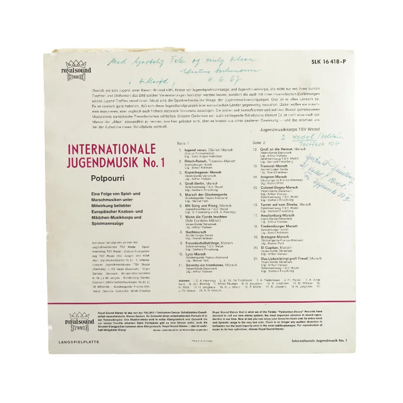 Internationale Jugendmusik No. 1 Vinylplade