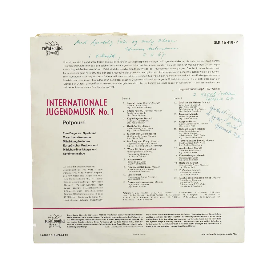 Internationale Jugendmusik No. 1 Vinylplade