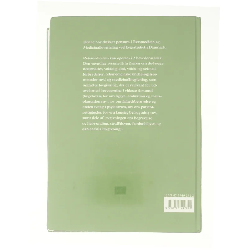 Retsmedicin og medicinal lovgivning af Jørn Simonsen fra Bog