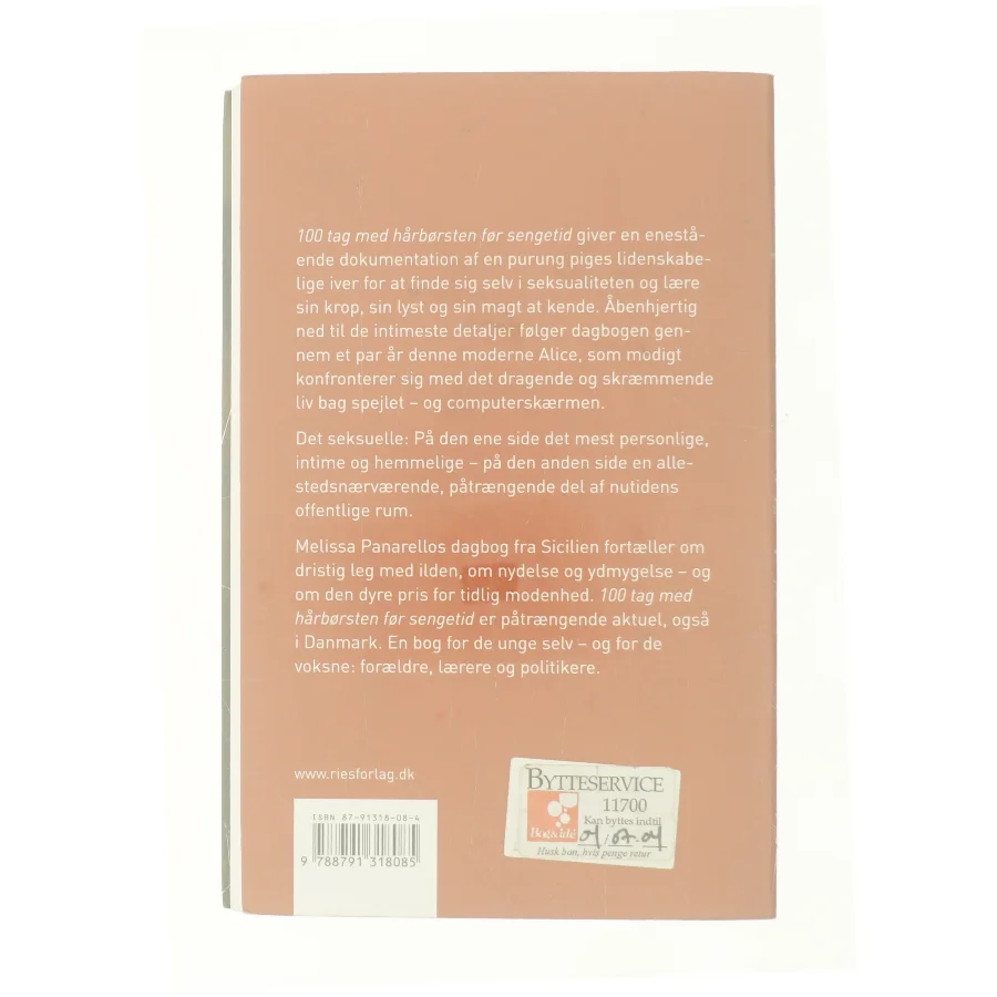 100 tag med hårbørsten før sengetid af Melissa Panarello (Bog)