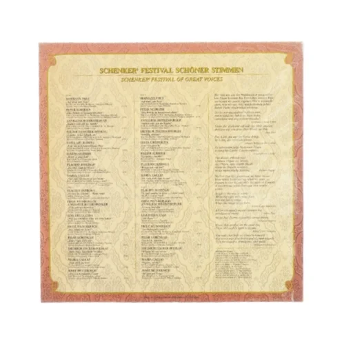 Schenkers Festival Schöner Stimmen vinylplade
