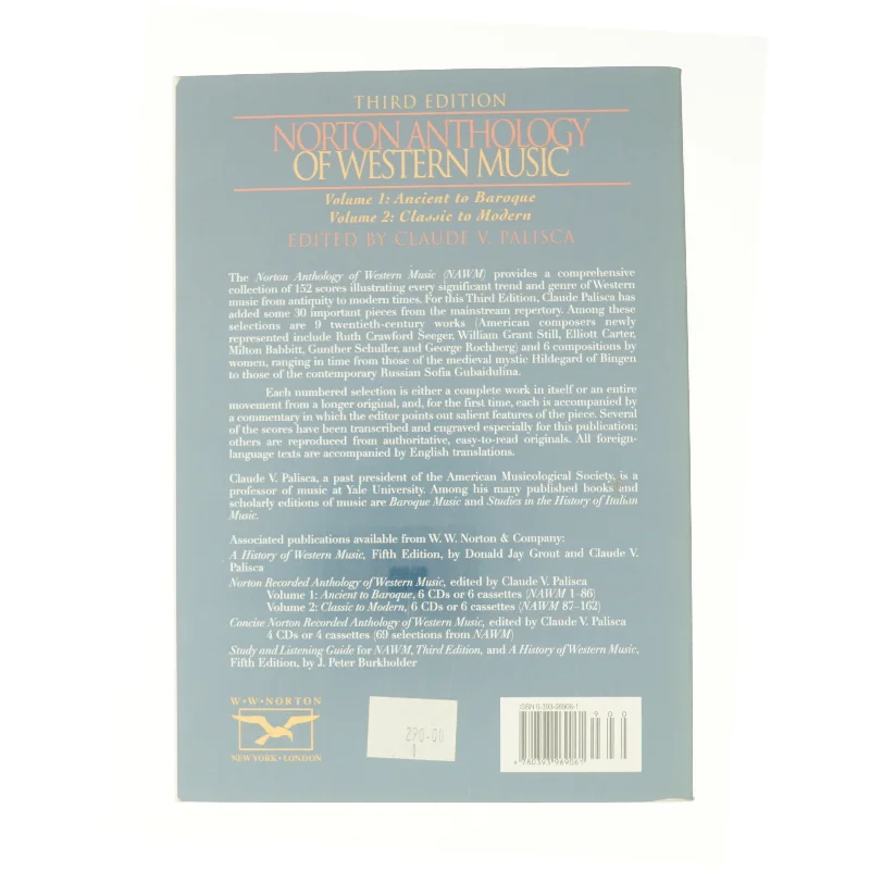 Norton Anthology of Western Music : Ancient to Baroque af W W Norton & Co (Bog)