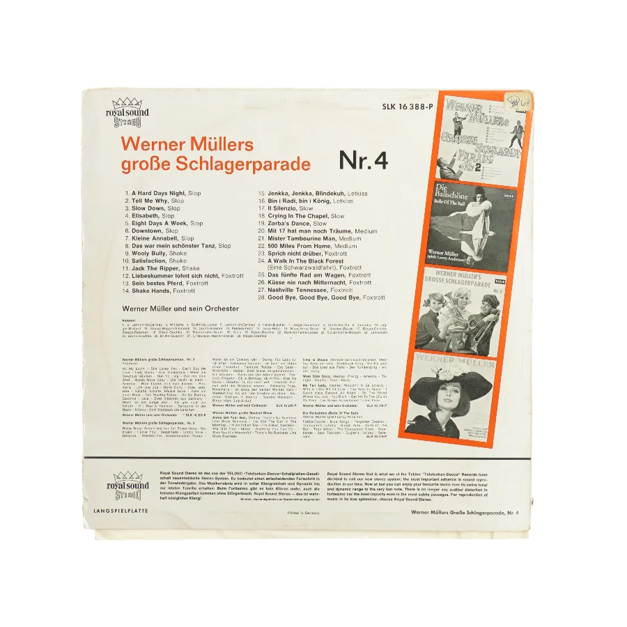 Werner Müllers Grosse Schlagerparade Nr. 4 Vinylplade 