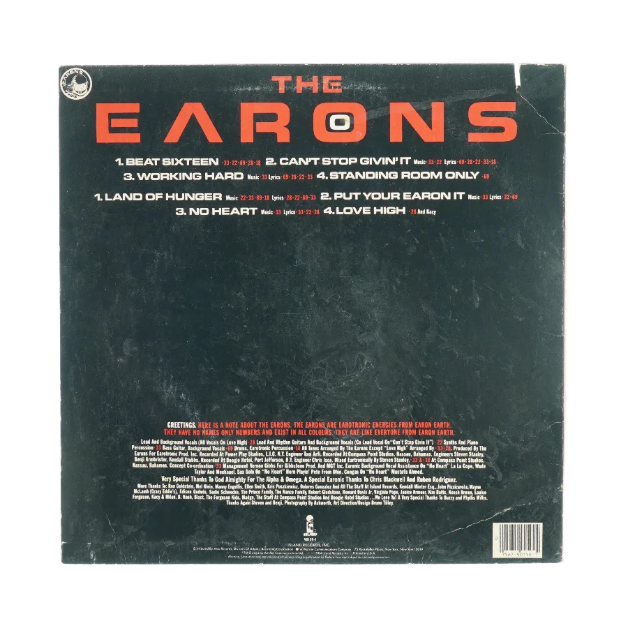 The Earons Hear on earth Vinylplade