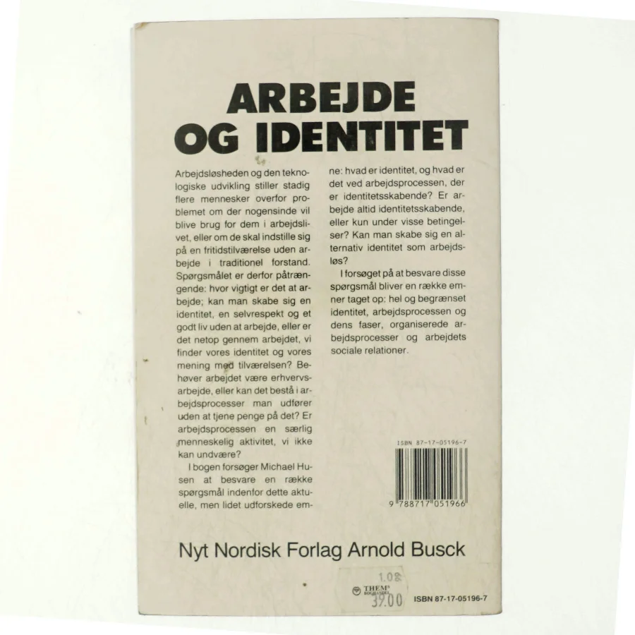 Arbejde og identitet af Michael Husen (Bog)