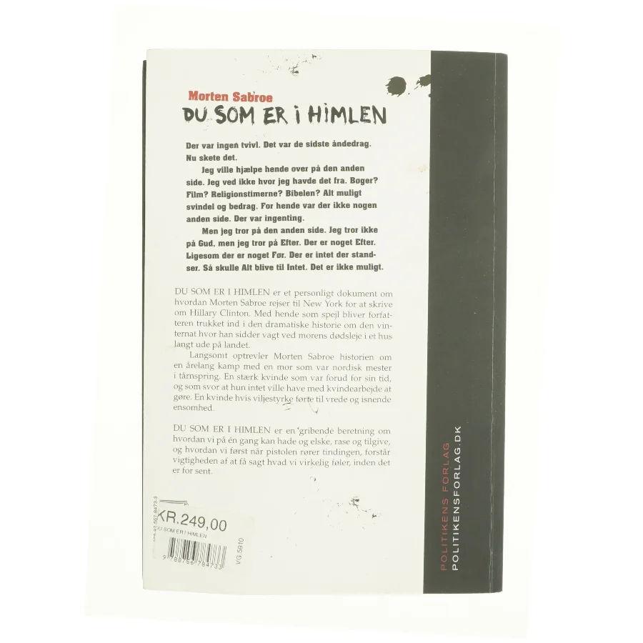 Du som er i himlen af Morten Sabroe, Morten Sabroe (Bog)