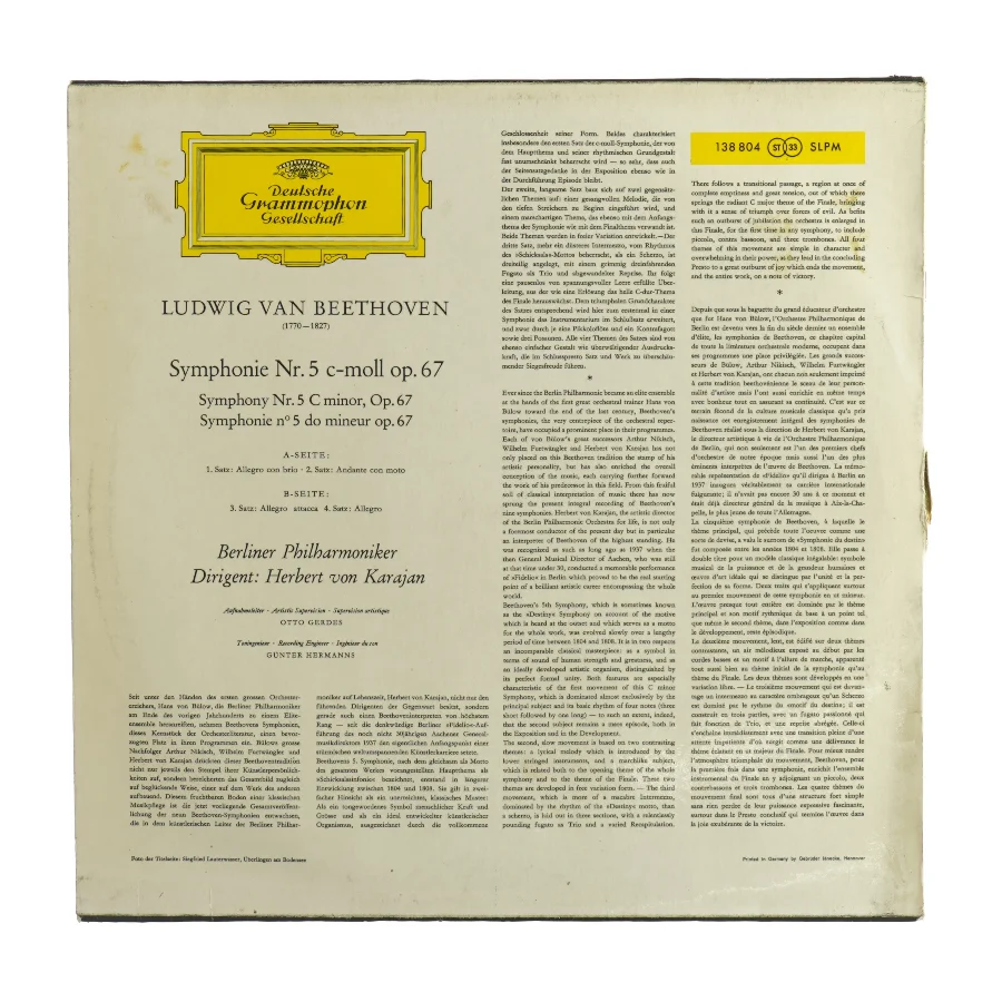 Beethoven Symphonie nr. 5 vinylplade