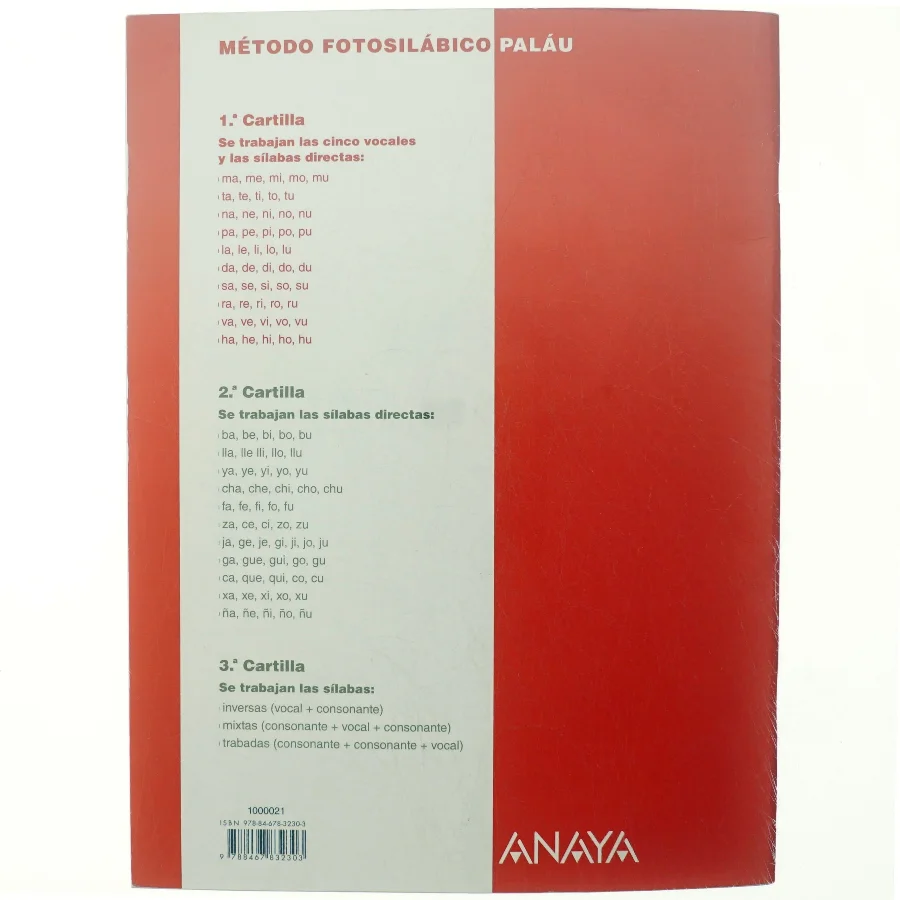 Método fotosilábico, Educación Infantil, 4 años. Cartilla 1. Cuaderno af Dolores Osoro Pantiga, Antonio Palau Fernández (Bog)