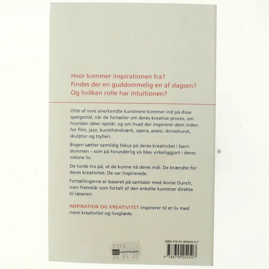 Inspiration og kreativitet af Annie Dunch (Bog)
