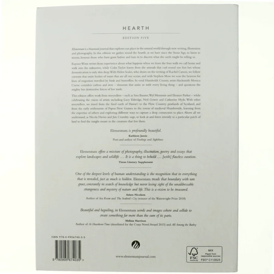 Elementum Journal af Jim Crumley, Helen Scales, Raynor Winn, Colin Taylor, Stephen Moss, Wyl Menmuir (Bog)