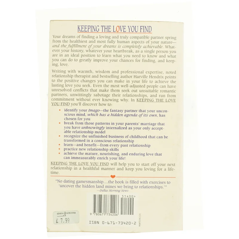 Keeping the Love You Find af Ph.D. Harville Hendrix (Bog)