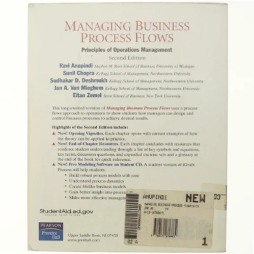 Managing Business Process Flows af Ravi Anupindi, Sunil Chopra, Jan A. Van Mieghem, Sudhakar D. Deshmukh, Eitan Zemel (Bog)