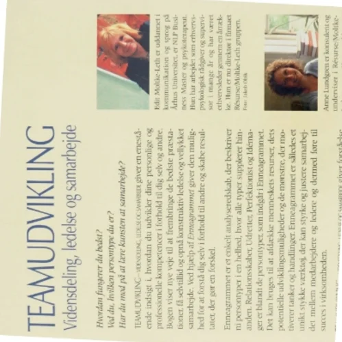 Teamudvikling af Edit Moltke-Leth og Anne Lundgren