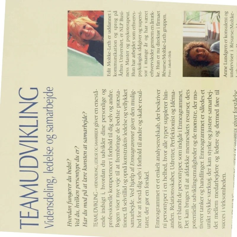 Teamudvikling af Edit Moltke-Leth og Anne Lundgren