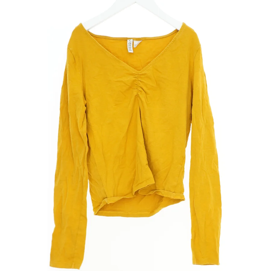 Gul V-hals bluse fra H&M (str. M)