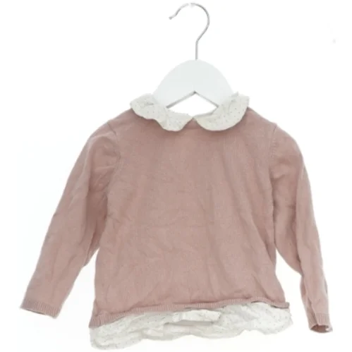 Lyserød langærmet bluse med krave fra H&M (str. 80)