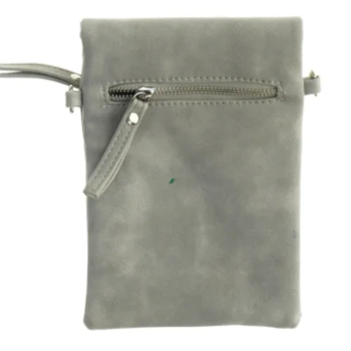 Grå læder kobling med stjerne dekoration (str. 21 x 14 cm godt)