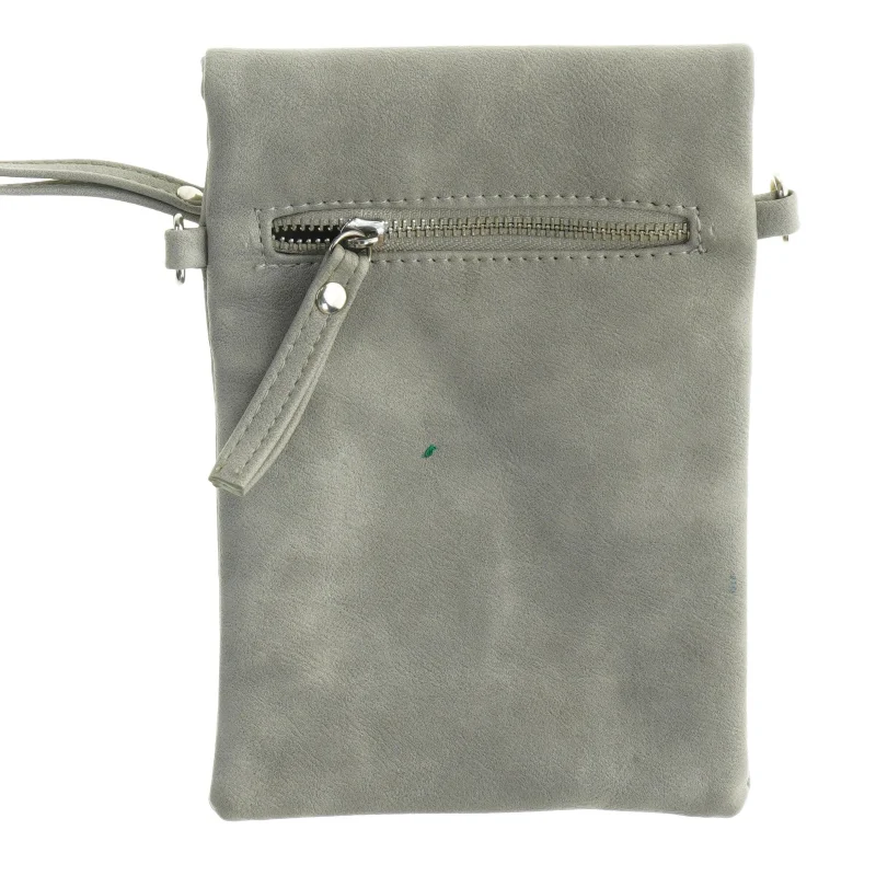 Grå læder kobling med stjerne dekoration (str. 21 x 14 cm godt)