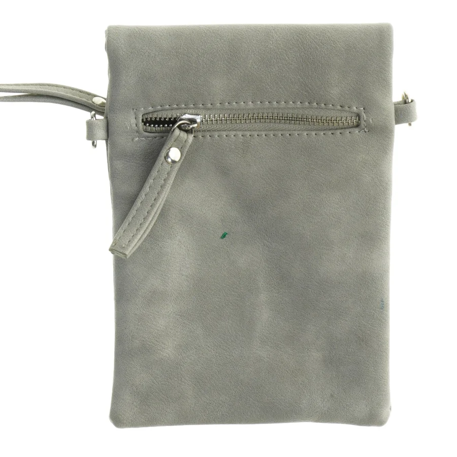 Grå læder kobling med stjerne dekoration (str. 21 x 14 cm godt)