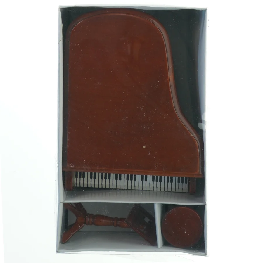 Miniature klaver med skammel (str. 19x11 cm)