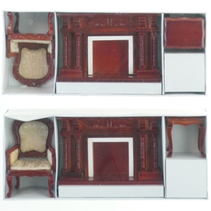 Dukkehus møbel sæt (str. 25x10 cm)